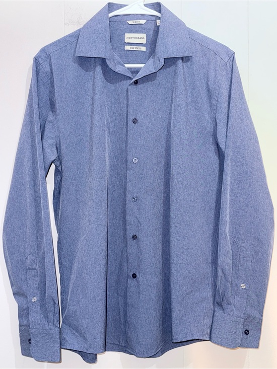 Lucky Brand Other - Lucky Brand Men's Slim Fit 4-Way Stretch Dress Shirt Blue M 15-15.5 32/33